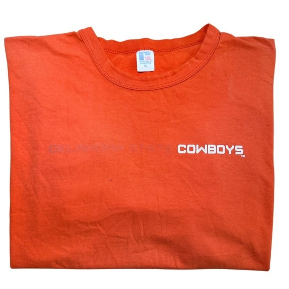Vintage 90s Faded Distressed Russell Oklahoma Cowboys Shirt Mens XL Orange OSU